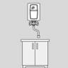 Электр. проточный водонагреватель 4,4 кВт в комплекте  со сместителем