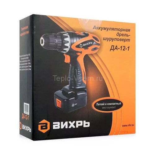 Дрель-шуруповерт аккумуляторная ДА-12-1 Вихрь