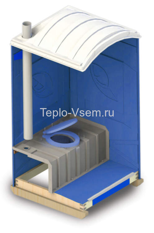 Туалетная кабина EcoLight Дачник Панель шагрень, Цвет синий