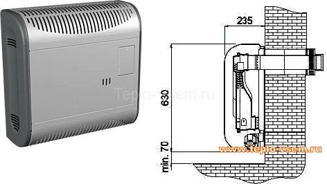 Газовый настенный обогреватель (конвектор)  Alpine Air / Demrad с вентилятором NGS 30 F (AC-3F)