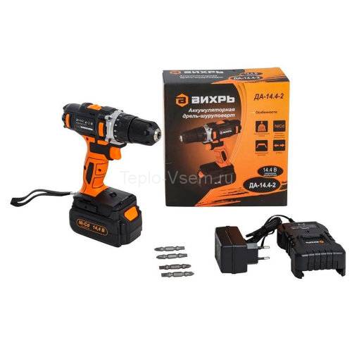 Дрель-шуруповерт аккумуляторная ДА-14,4-1к Вихрь