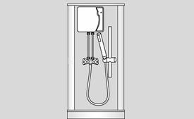 Водонагреватель электрический проточный для душевой кабины на дачу Kospel EPJ.P 5,5 Primus