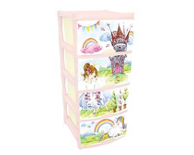 Комод для детской комнаты LITTLE ANGEL Сказочная Принцесса 4 ящика (1) LA4718-НК