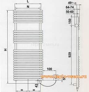 Электрический полотенцесушитель Arbonia BAGNOTHERM WATT модель 115 