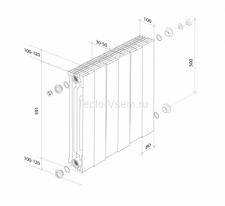Биметаллический дизайн-радиатор Royal Thermo PianoForte 500/Bianco Traffico 12 секций