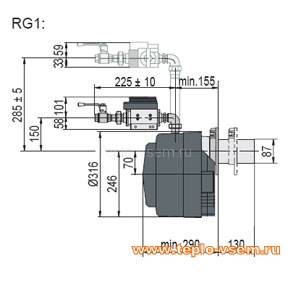 Газовая горелка Giersch RG  1-Nb 1/2" (22,5-54,9 кВт)