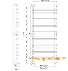 Водяной полотенцесушитель Margaroli 464 /8/500 Chrome (хром)