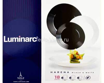Сервиз столовый LUMINARC Harena Mix 18пр. черный/белый (1) N1518