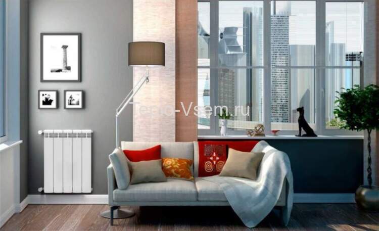 Радиатор алюминиевый, с межосевым расстоянием 500мм, 10 секций