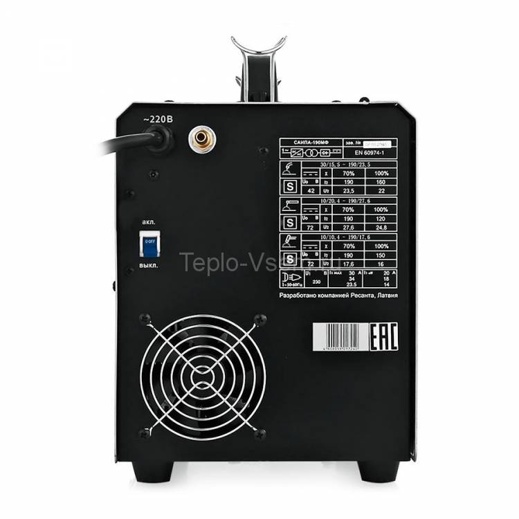 Полуавтоматический сварочный аппарат инверторного типа Ресанта САИПА-190МФ (многофункциональный)