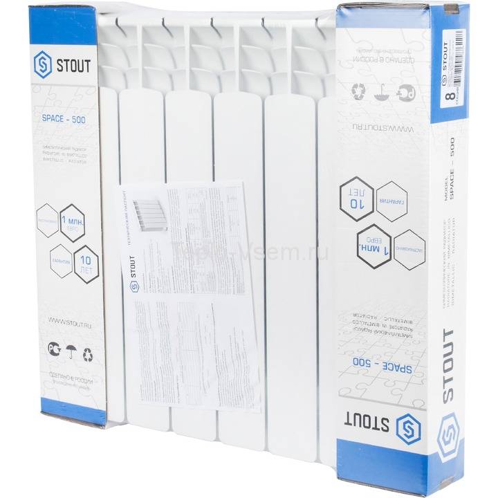 Биметаллический радиатор отопления STOUT SPACE 500 14 секц