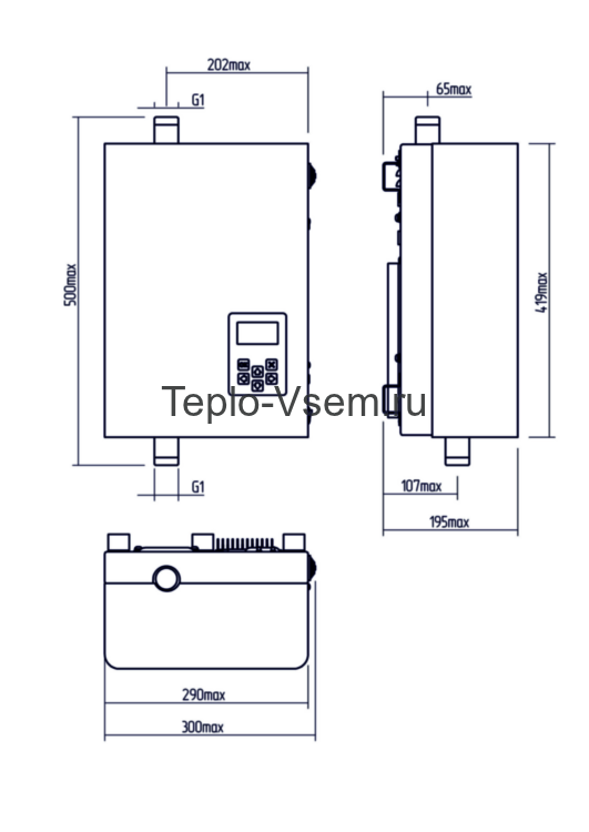 Электрический котёл РЭКО-5П (5 кВт) 220В