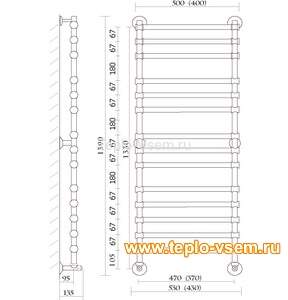 Водяной полотенцесушитель Margaroli 464 /11/500 Chrome (хром)