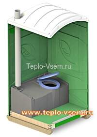 Туалетная кабина ЭКОЛАЙТ Эталон (тип 1) с баком-резервуаром 