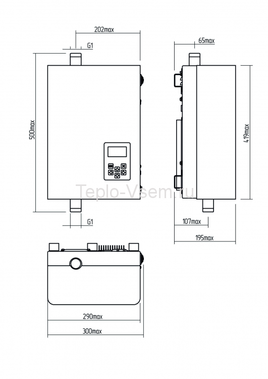 Электрический котёл РЭКО-12П (12 кВт) 380 В